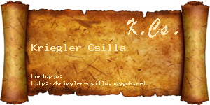 Kriegler Csilla névjegykártya